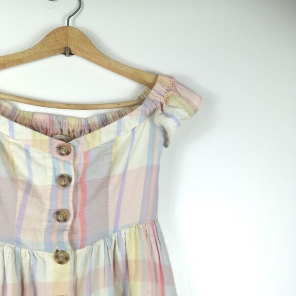 UO Amelie Off-The-Shoulder Button-Down Dress - Picture 6 of 8